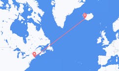 Flyg från Boston, USA till Reykjavík, Island