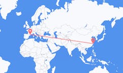 Flyg från Taizhou, Jiangsu, Kina till Perpignan, Frankrike