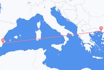 出发地 希腊出发地 亞歷山德魯波利斯目的地 西班牙阿利坎特的航班