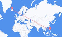 Flyreiser fra byen Masbate City, Filippinene til byen Akureyri, Island