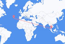 Flyreiser fra Narathiwat-provinsen, Thailand til Terceira, Portugal