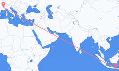 Flyg från Denpasar, Indonesien till Grenoble, Frankrike