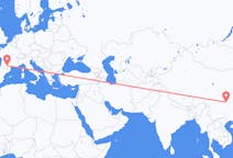 Flyreiser fra Chongqing, til Toulouse