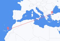 Fly fra Tekirdağ til Lanzarote