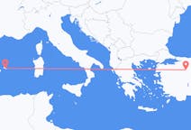 Loty z Mahona, Hiszpania do Eskişehiru, Turcja