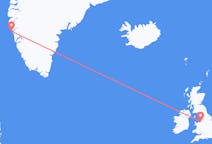 Flyrejser fra Maniitsoq, Grønland til Liverpool, England