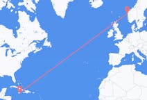 Flyrejser fra Kingston, Jamaica til Florø, Norge