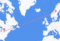 Flyreiser fra London, til Östersund