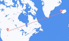 航班从美国海伦娜市到雷克雅维克市，冰岛塞尔