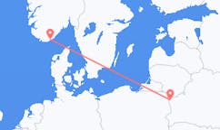 Flights from Grodno, Belarus to Kristiansand, Norway