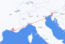 Flyrejser fra Trieste, Italien til Marseille, Frankrig