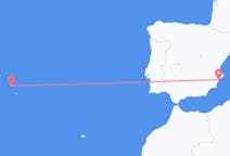 Flyreiser fra Alicante, Spania til Ponta Delgada, Portugal