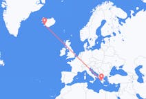 Flyreiser fra Patras, Hellas til Reykjavík, Island