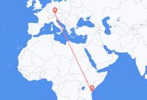 Flyreiser fra Mombasa, Kenya til München, Tyskland