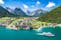 Photo of aerial view of beautiful landscape of Pertisau at the Achensee lake in Austria.