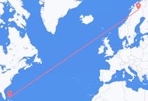 Flyreiser fra Marsh Harbor, Bahamas til Kiruna, Sverige