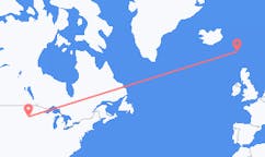 Vluchten van Aberdeen, Verenigde Staten naar Sørvágur, Faeröer