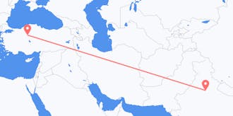 出发地 印度目的地 土耳其的航班