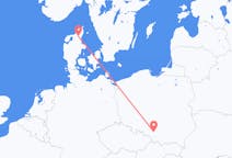 Flights from Katowice in Poland to Aalborg in Denmark