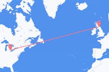 Flyg från Detroit, USA till Edinburgh, Skottland