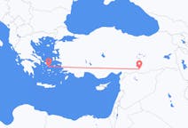 Flyreiser fra Şanlıurfa, Tyrkia til Mykonos, Hellas