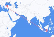 印度尼西亚出发地 外圆湾飞往印度尼西亚目的地 科尼亞的航班