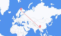 Flyg från Myitkyina, Myanmar (Burma) till Kolari, Finland