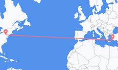 Flyrejser fra Harrisburg, USA til Rhodes, Grækenland