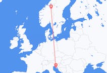 Flights from Røros, Norway to Pula, Croatia