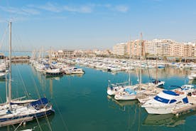Photo of aerial view of the Torrevieja coastal city, Costa Blanca, province of Alicante, Spain.