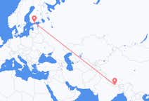 Flyreiser fra Katmandu, til Helsingfors