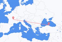 Flyg från Clermont-Ferrand, Frankrike till Sinop, Turkiet