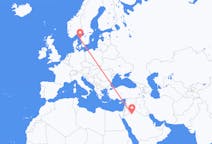 Flyreiser fra Al Jawf-regionen, Saudi-Arabia til Göteborg, Sverige