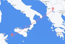 Vols depuis la ville d'Ohrid vers la ville de Pantelleria