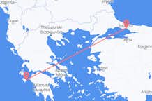 Vluchten van Zakynthos-eiland, Griekenland naar Istanboel, Turkije