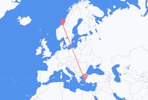 Flights from Trondheim to Samos