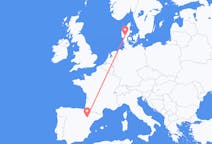 Vols de Saragosse, Espagne à Billund, le Danemark