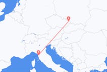 Vluchten van Ostrava, Tsjechië naar Pisa, Italië