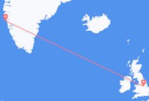Flyg från Maniitsoq, Grönland till Nottingham, England