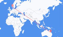 Flyrejser fra Moranbah, Australien til Kristiansand, Norge