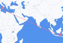 Vluchten van Praya, Lombok, Indonesië naar Malta, Malta