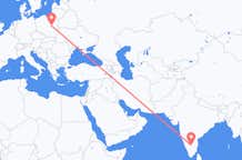 Vluchten van Bangalore, India naar Warschau, Polen