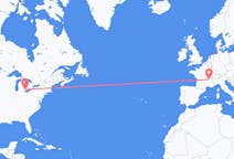 Flights from Detroit, the United States to Lyon, France