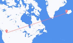 航班从美国路易斯顿市到雷克雅维克市，冰岛塞尔