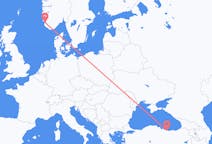 Flyreiser fra Stavanger, Norge til Ordu, Tyrkia