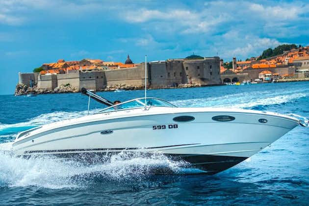 Aventure en mer à Dubrovnik : voyage en hors-bord avec arrêts à la plage