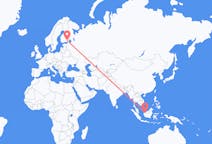 Flyreiser fra Kuching, Malaysia til Villmanstrand, Finland