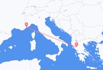 フランスのニースからから、ギリシャのヨアニナまでのフライト