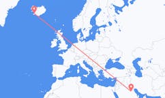 Loty z Al-Kajsuma, Arabia Saudyjska do Reykjaviku, Islandia