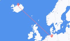 Vluchten van Hannover, Duitsland naar Akureyri, IJsland